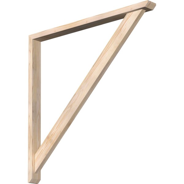 Ekena Millwork Traditional Slat Smooth Bracket w/ Offset Brace, Douglas Fir, 3 1/2"W x 42"D x 42"H BKT0402X42X42TRA06SDF - main